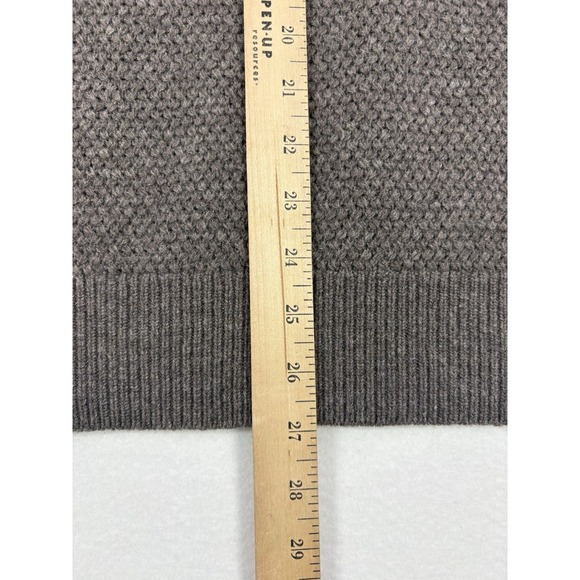 Billy Reid Sweater Merino Wool 1/4 Zip Pullover Mens Large Soft Classic Gray - Picture 10 of 11